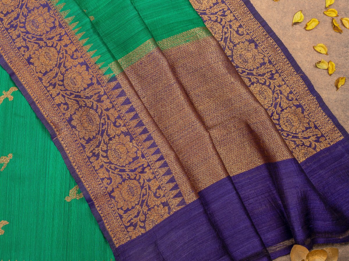 MIDNIGHT BLUE & SEA GREEN BANARASI SAREE